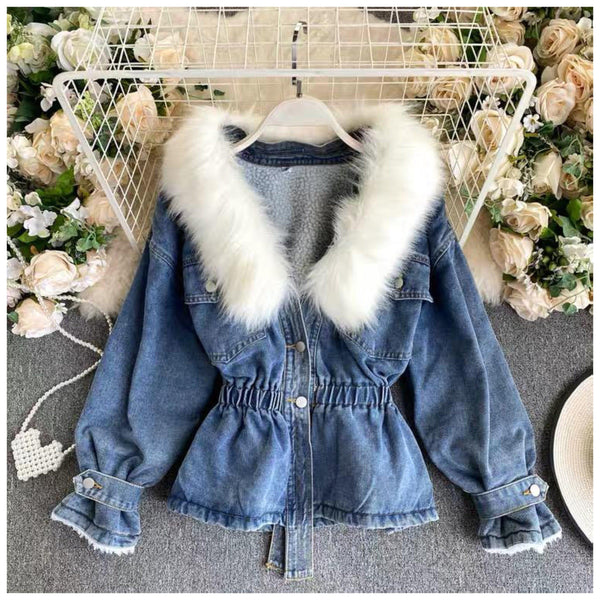 Badal Light Blue “Full Fur Inside” Denim Jacket – The Engineers of Clothes