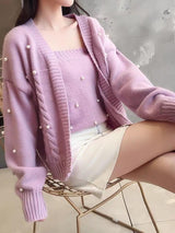 Rover Pearled Sweater Set - Alamode By Akanksha